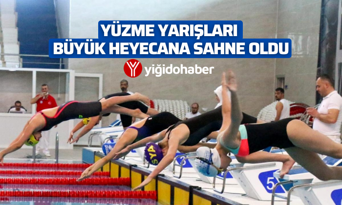 Yüzme yarışları büyük heyecana sahne oldu